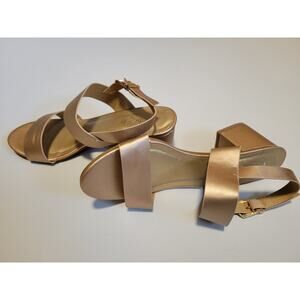 Chunky Ankle-strap Slingback Sandals in Rose Gold - Women's Size 7